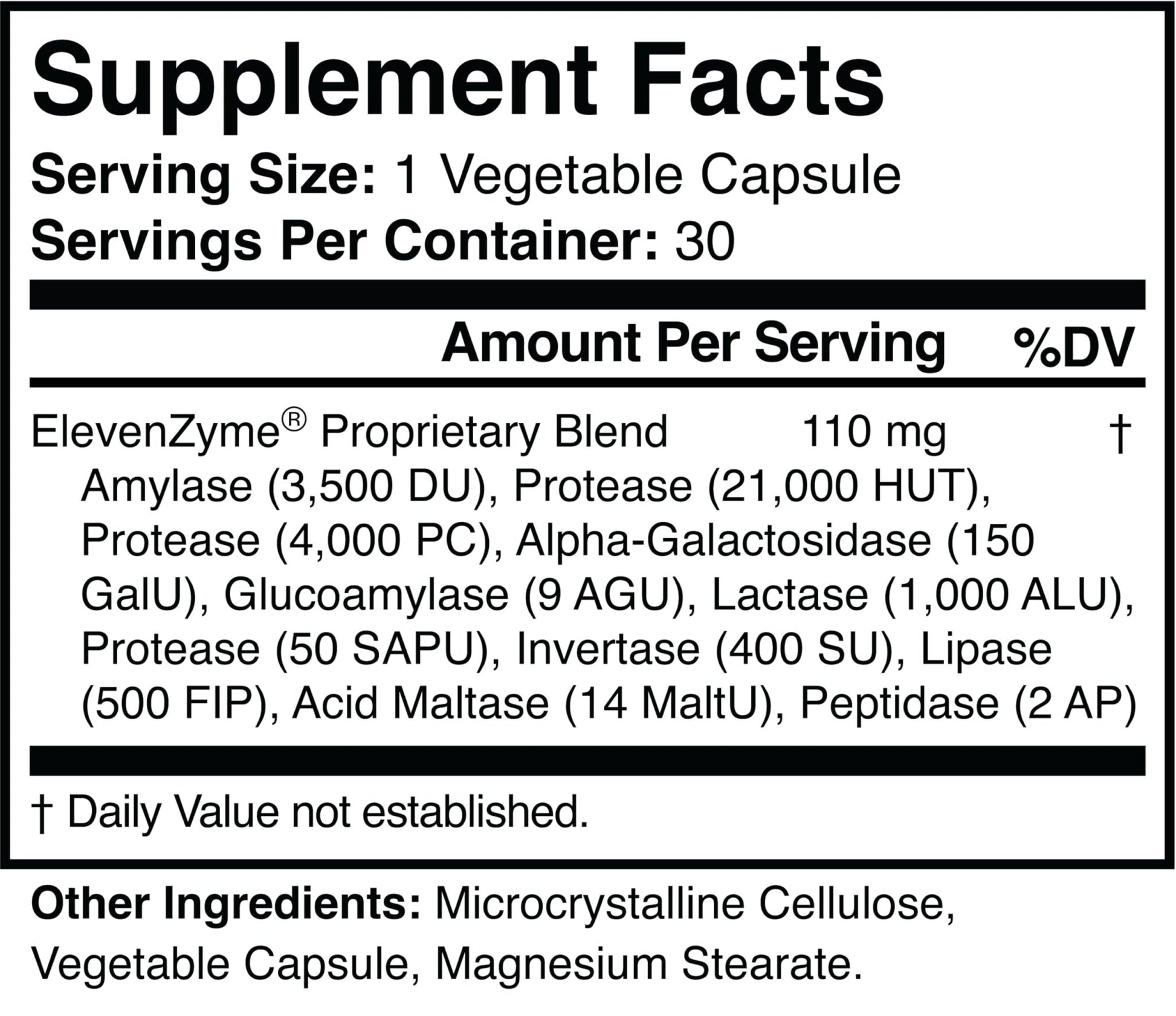 ElevenZyme - Natural Digestive Enzyme Supplement - Non-GMO, Vegan - dailyvitalstore