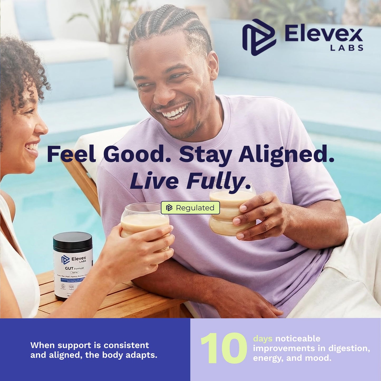 Elevex Labs Gut Health Supplement Powder – Digestive Health Formula with Colostrum, Tributyrin & PHGG Prebiotics for Gut Health, Gut Lining, Gut-Brain & Bloating Relief for Women & Men – 30 Servings - dailyvitalstore