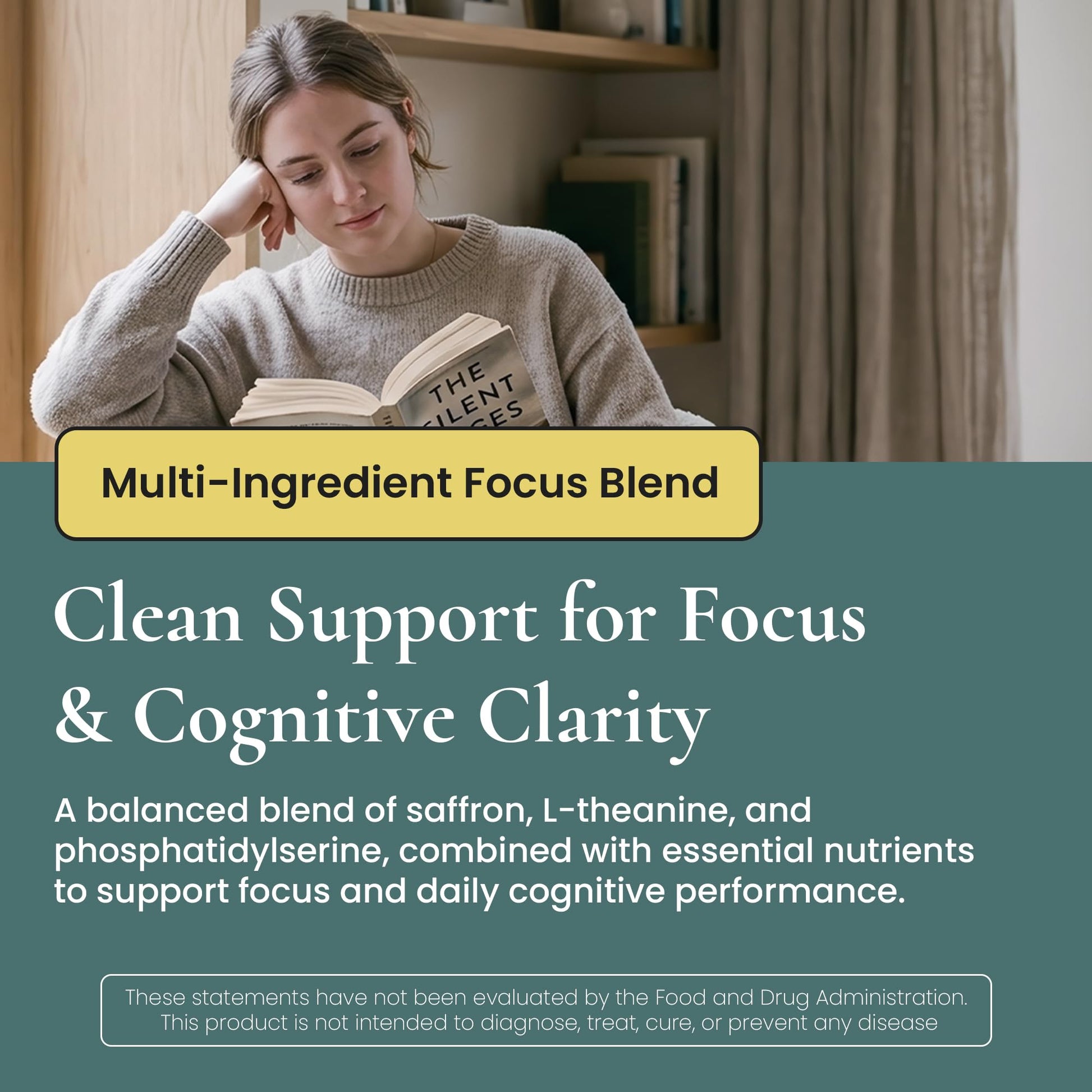 ELEVITA WELLNESS Focus Supplement (Made in Italy) | Premium Blend with L-Theanine, Lion's Mane & B Vitamins, Saffron and Vitamin D | Focus & Cognitive Support for Men & Women - dailyvitalstore