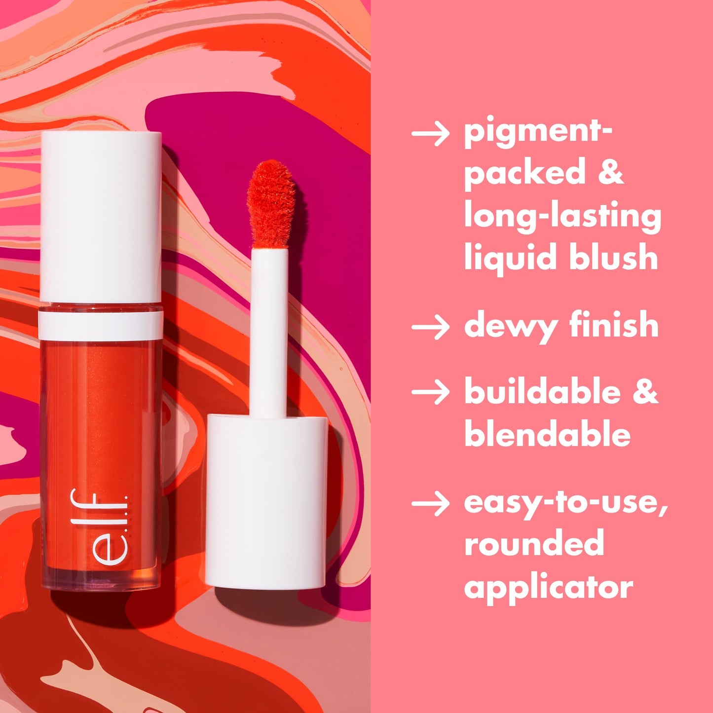 e.l.f. Camo Liquid Blush, Long-lasting Liquid Blush For High-pigment Color, Creates A Soft, Dewy Finish, Vegan & Cruelty-free, Cheeky Lychee - dailyvitalstore