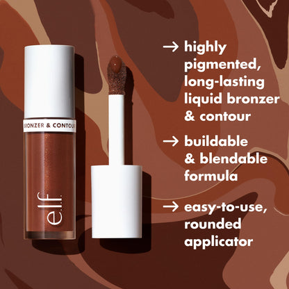 e.l.f. Camo Liquid Bronzer & Contour, Silky Highly Pigmented Formula, Creates a Long-Lasting Bronzed Glow & Natural Look, Vegan & Cruelty-Free, 2 Fair/Light - dailyvitalstore