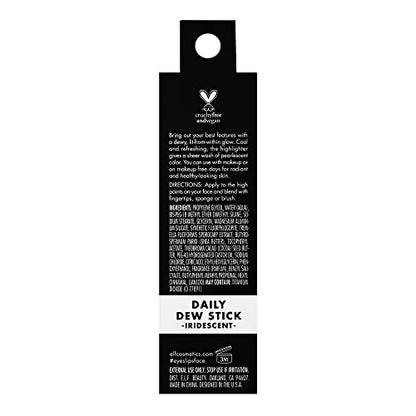 e.l.f. Daily Dew Stick, Cooling Highlighter Stick For Dewy Skin, Gives Your Complexion A Radiant Glow, Vegan & Cruelty-Free, Iridescent - dailyvitalstore