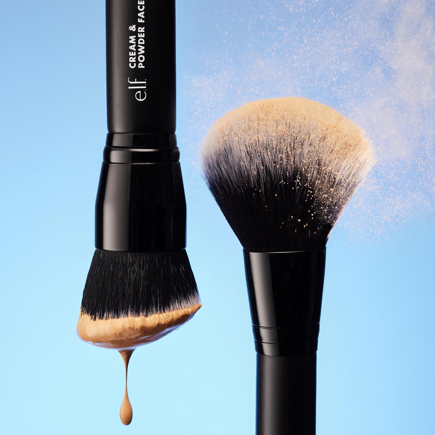 e.l.f. Dual-Ended Cream + Powder Brush, Two-in-One Makeup Brush For Creating A Gorgeous, Airbrushed-looking Complexion, Vegan & Cruelty-free - dailyvitalstore