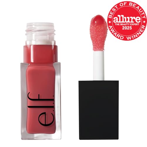 e.l.f. Glow Reviver Lip Oil, Nourishing Tinted Lip Oil For A High-shine Finish, Infused With Jojoba Oil, Vegan & Cruelty-free, Rose Envy - dailyvitalstore