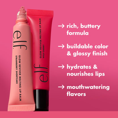 e.l.f. Glow Reviver Melting Lip Balm, Hydrating Tinted Lip Balm For A Glossy Finish & Soft, Supple Lips, Vegan & Cruelty-Free, Blackberry Sorbet - dailyvitalstore