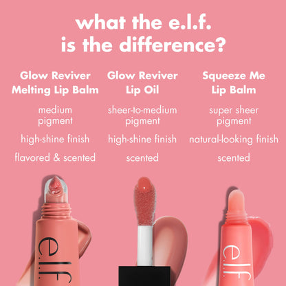 e.l.f. Glow Reviver Melting Lip Balm, Hydrating Tinted Lip Balm For A Glossy Finish & Soft, Supple Lips, Vegan & Cruelty-Free, Blackberry Sorbet - dailyvitalstore