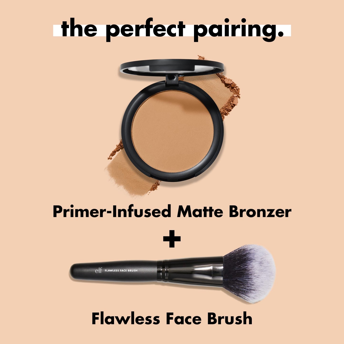 e.l.f. Primer-infused Bronzer, Long-Wear, Matte, Bold, Lightweight, Blends Easily, Contours Cheeks, Forever Sun Kissed, All-Day Wear, 0.35 Oz - dailyvitalstore