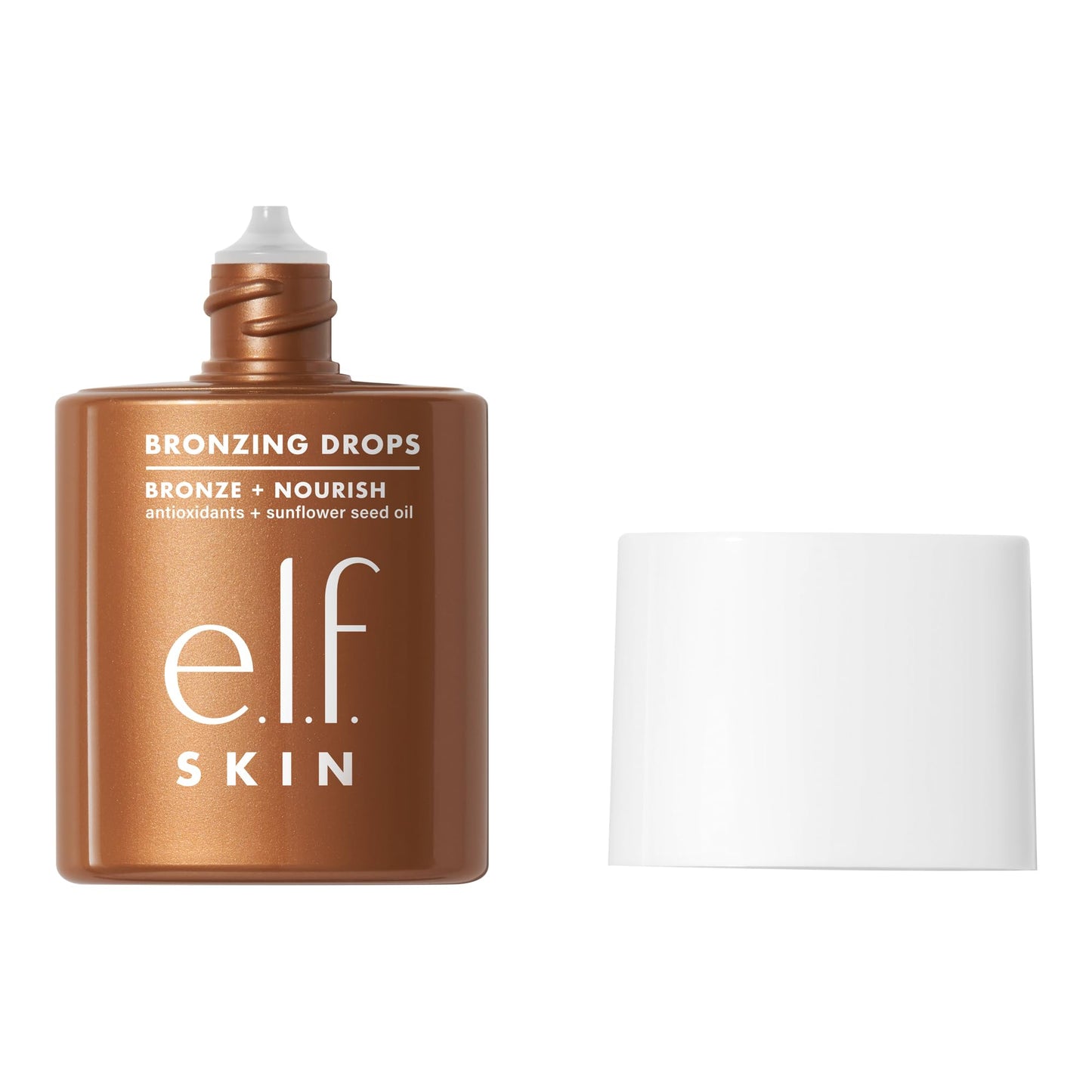 e.l.f. SKIN Bronzing Drops, Liquid Bronzer For Face & Skin, Creates A Sun-Kissed Glow, Infused With Vitamin E, Vegan & Cruelty-Free, Pure Gold - dailyvitalstore