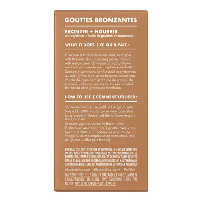 e.l.f. SKIN Bronzing Drops, Liquid Bronzer For Face & Skin, Creates A Sun-Kissed Glow, Infused With Vitamin E, Vegan & Cruelty-Free, Pure Gold - dailyvitalstore