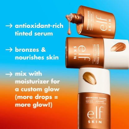 e.l.f. SKIN Bronzing Drops, Liquid Bronzer For Face & Skin, Creates A Sun-Kissed Glow, Infused With Vitamin E, Vegan & Cruelty-Free, Pure Gold - dailyvitalstore