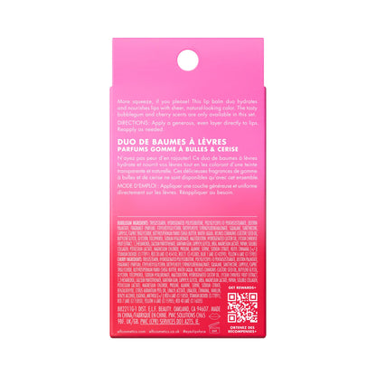 e.l.f. Squeeze Me More Lip Balm Duo, Moisturizing Balm For A Sheer Tint Of Color, Made With Hyaluronic Acid, Vegan & Cruelty-Free, Cherry & Bubblegum - dailyvitalstore