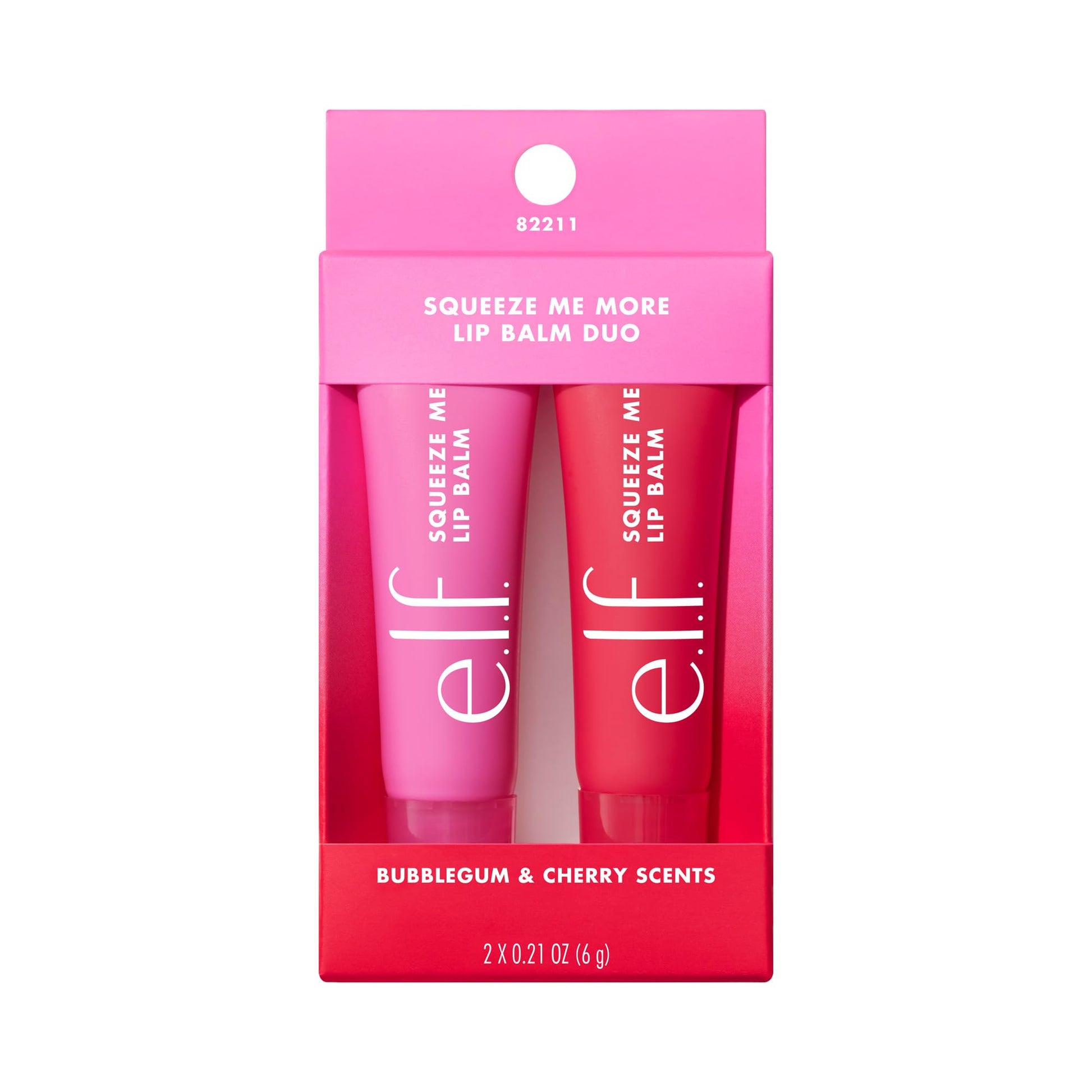 e.l.f. Squeeze Me More Lip Balm Duo, Moisturizing Balm For A Sheer Tint Of Color, Made With Hyaluronic Acid, Vegan & Cruelty-Free, Cherry & Bubblegum - dailyvitalstore