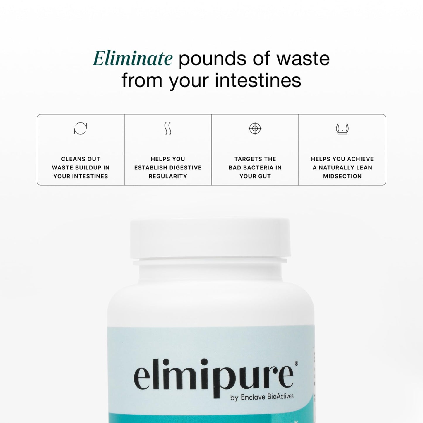 Elimipure Gut Cleanse & Restore Supplement: Natural & Effective Detox Cleanse Capsules | Fortify Your Microbiome | Effortless Morning Stools - dailyvitalstore