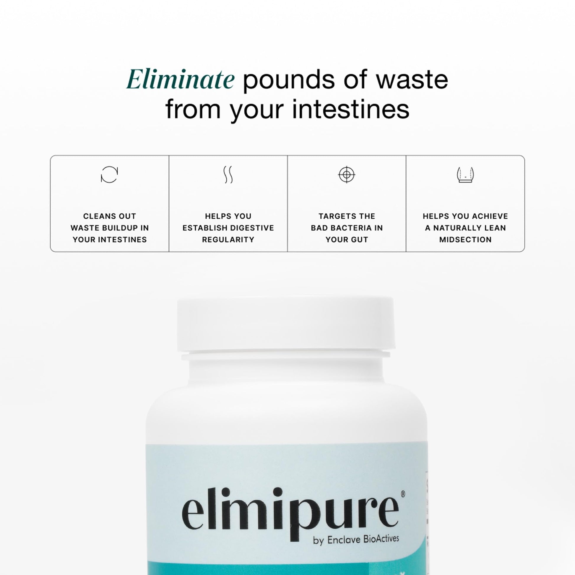 Elimipure Gut Cleanse & Restore Supplement: Natural & Effective Detox Cleanse Capsules | Fortify Your Microbiome | Effortless Morning Stools - dailyvitalstore