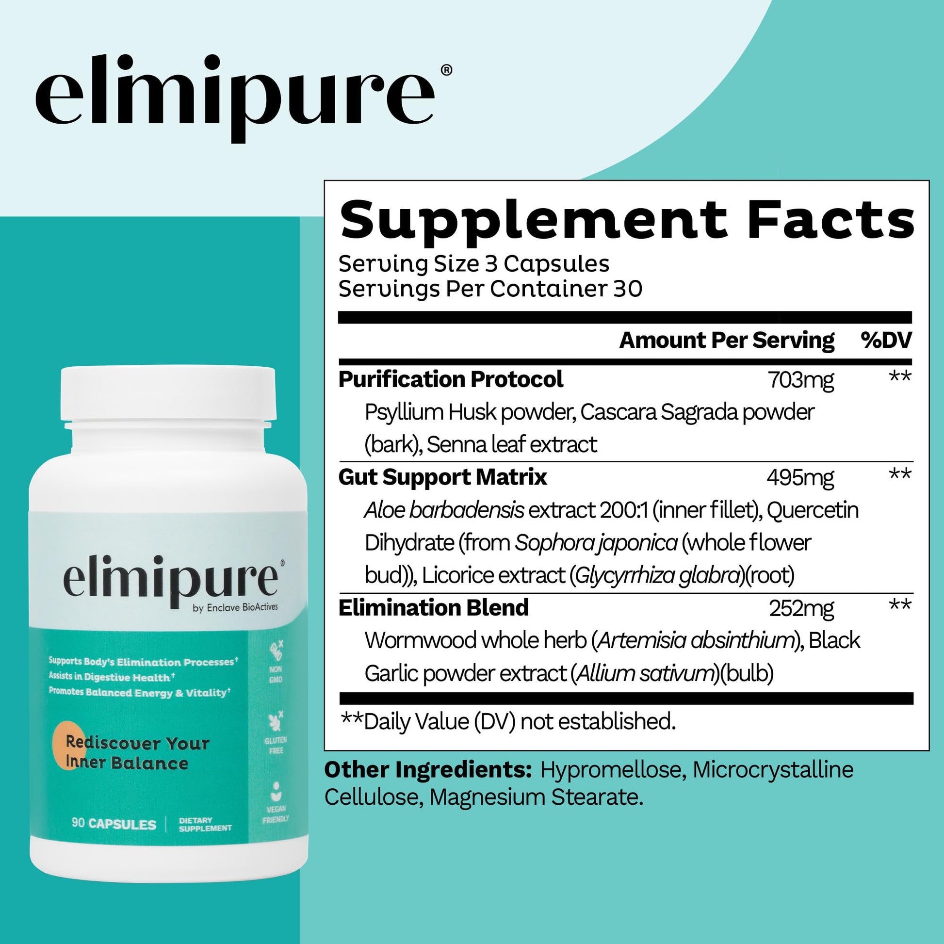 Elimipure Gut Cleanse & Restore Supplement: Natural & Effective Detox Cleanse Capsules | Fortify Your Microbiome | Effortless Morning Stools - dailyvitalstore