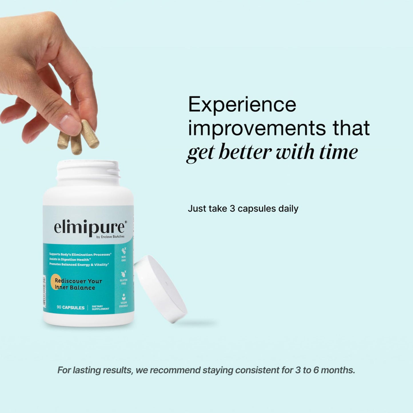 Elimipure Gut Cleanse & Restore Supplement: Natural & Effective Detox Cleanse Capsules | Fortify Your Microbiome | Effortless Morning Stools - dailyvitalstore