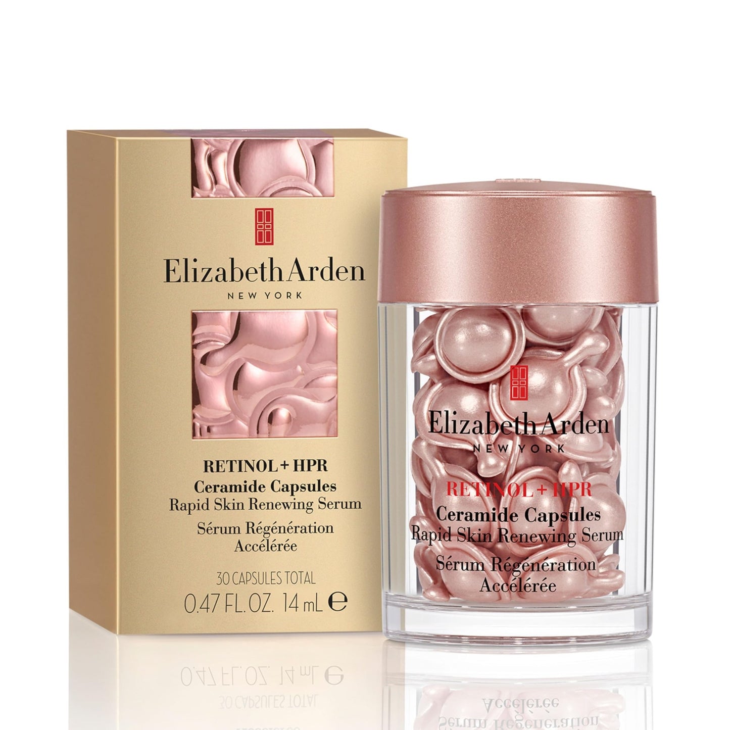 Elizabeth Arden Retinol + HPR Ceramide Rapid Skin Renewing Anti-Aging Face Serum Capsules, Fine Lines & Wrinkles Treatment with Peptides - dailyvitalstore