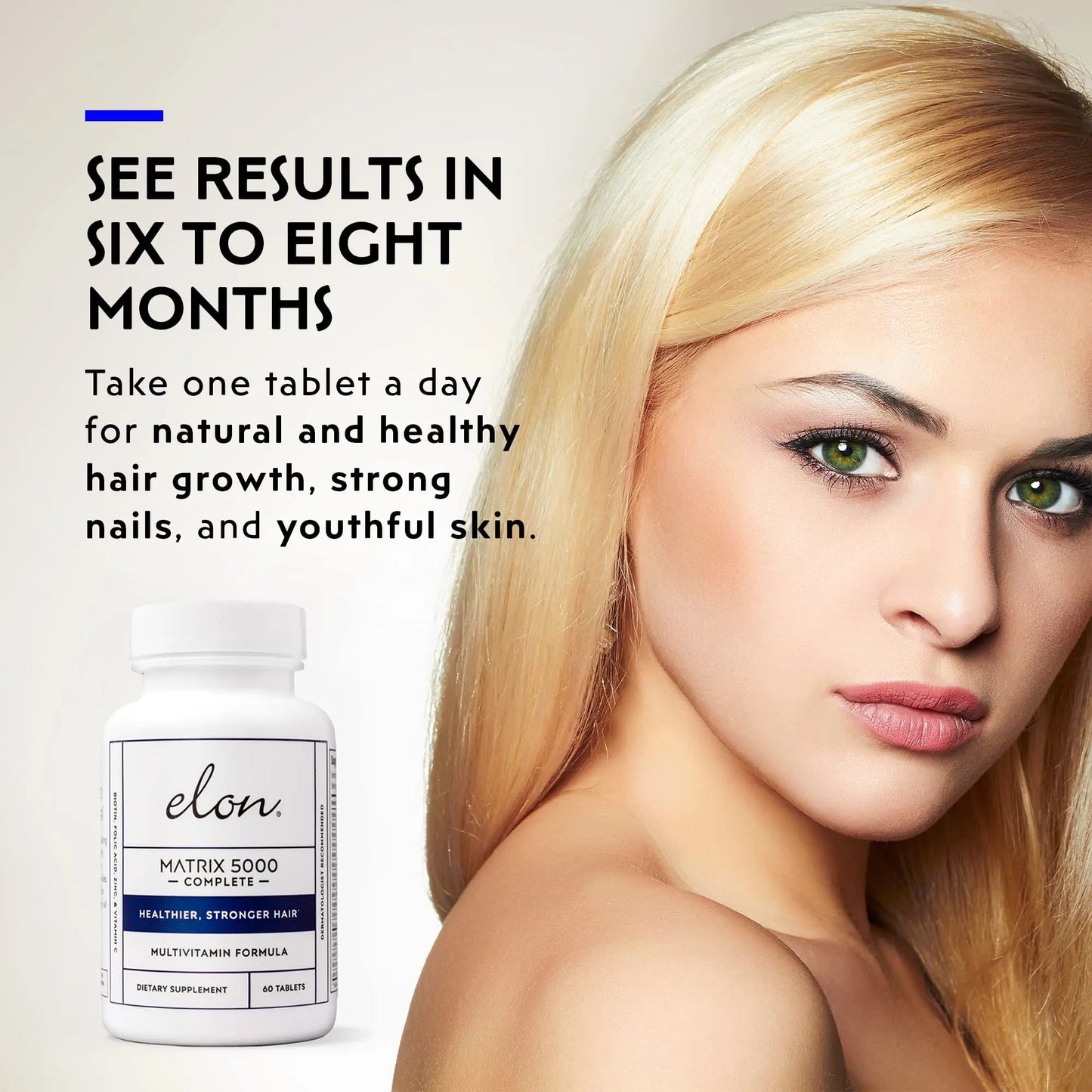 Elon Matrix 5000 Complete Multivitamin — Skin, Hair and Nail Growth Vitamins — Healthy Hair Growth Vitamins for Women & Men - dailyvitalstore