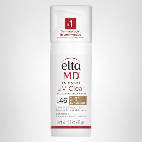 EltaMD UV Clear Tinted Sunscreen for Face, SPF 46 with Zinc Oxide, Oil-Free, Dermatologist Recommended, For Acne-Prone Sensitive Skin, 1.7 oz - dailyvitalstore