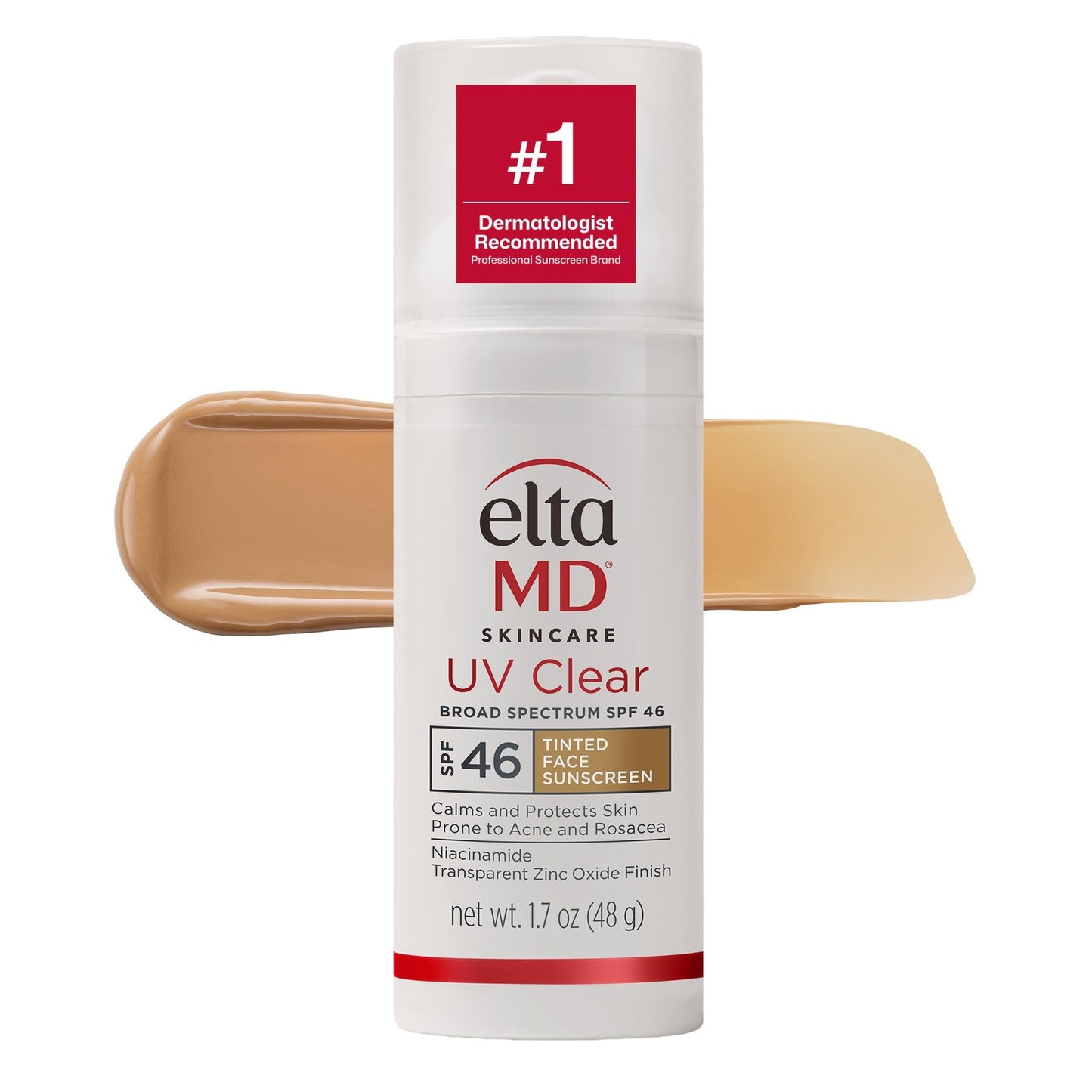 EltaMD UV Clear Tinted Sunscreen for Face, SPF 46 with Zinc Oxide, Oil-Free, Dermatologist Recommended, For Acne-Prone Sensitive Skin, 1.7 oz - dailyvitalstore
