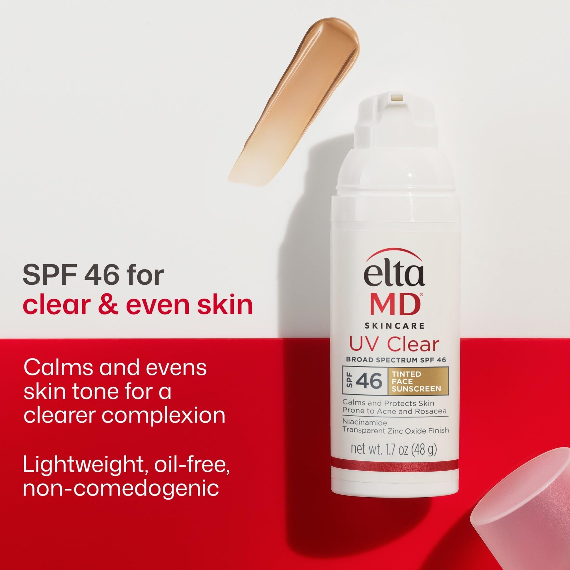 EltaMD UV Clear Tinted Sunscreen for Face, SPF 46 with Zinc Oxide, Oil-Free, Dermatologist Recommended, For Acne-Prone Sensitive Skin, 1.7 oz - dailyvitalstore