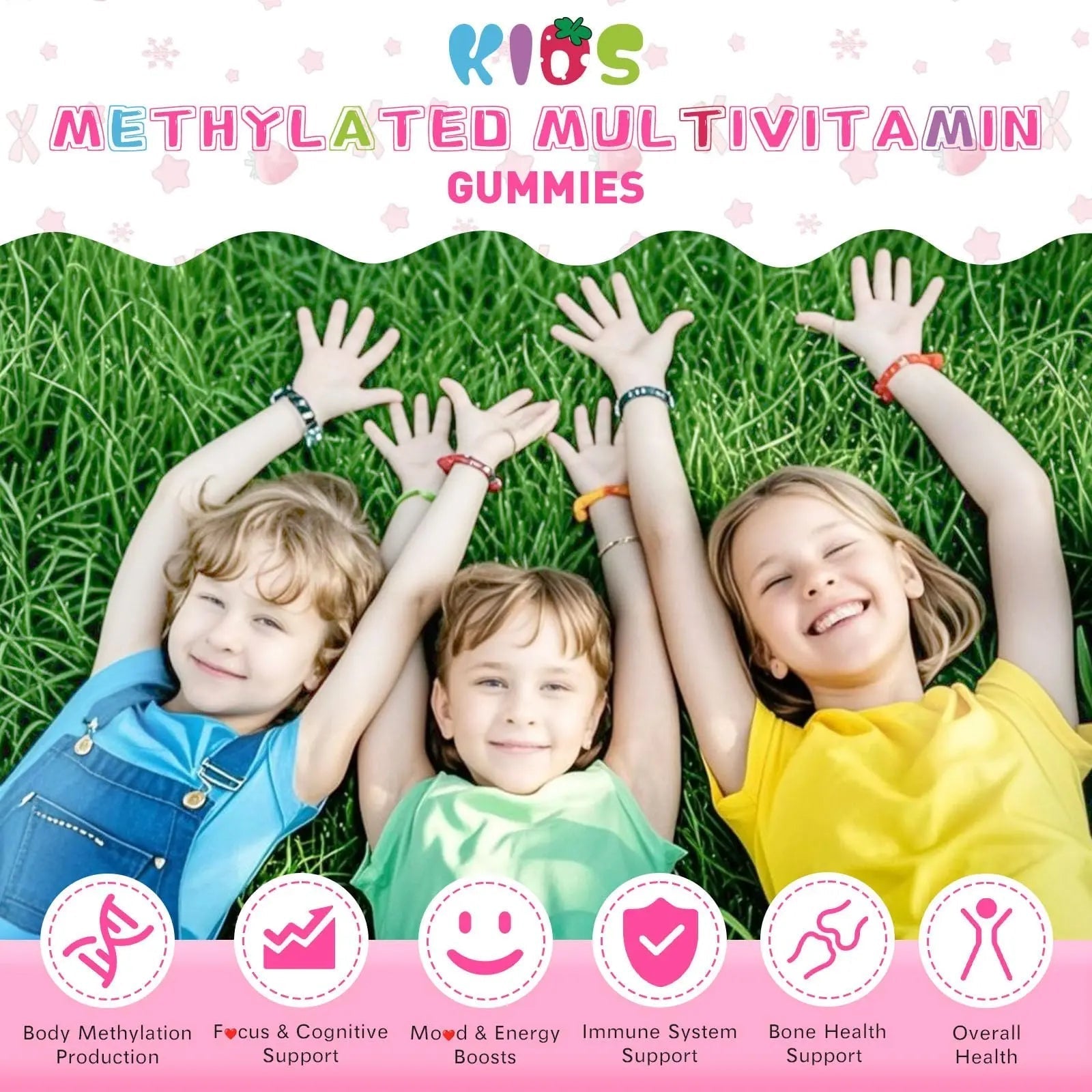 Elysx Kids Methylated Multivitamin Chewable Gummies, MTHFR Supplement with L Methylfolate, Magnesium, Biotin, Choline - dailyvitalstore