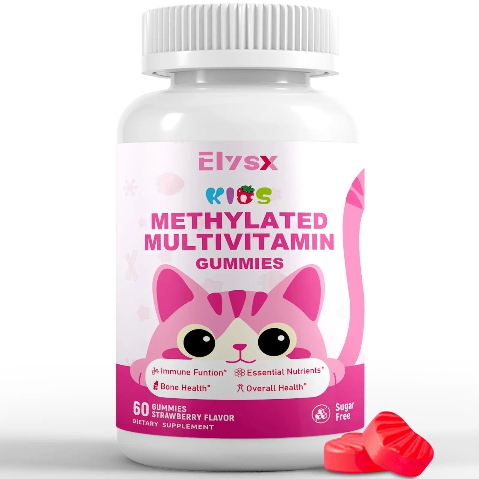 Elysx Kids Methylated Multivitamin Chewable Gummies, MTHFR Supplement with L Methylfolate, Magnesium, Biotin, Choline - dailyvitalstore