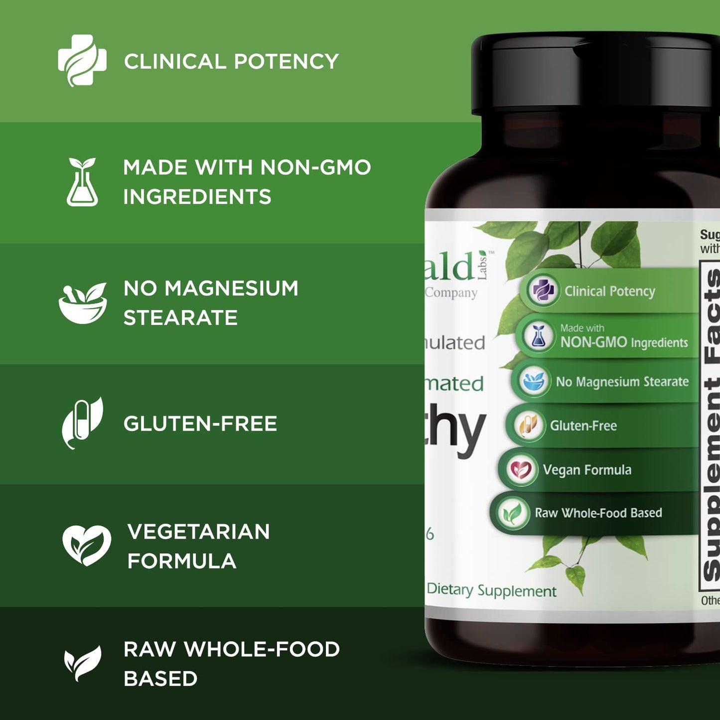 EMERALD LABS B-Healthy - Vegan Vitamin B Complex - Includes Methylated Folic Acid & Full Spectrum B Vitamins - Supports Immune, Brain & Heart Health - dailyvitalstore