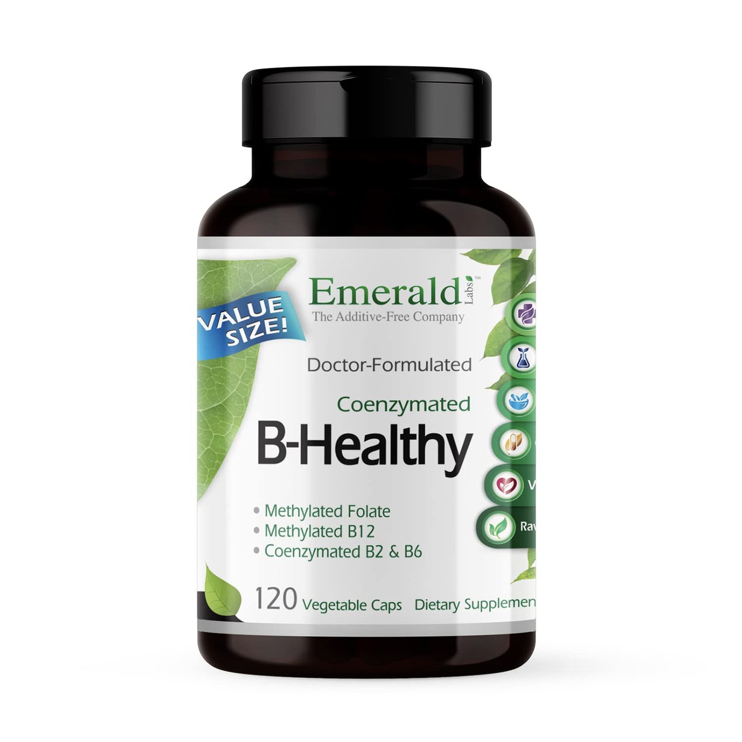 EMERALD LABS B-Healthy - Vegan Vitamin B Complex - Includes Methylated Folic Acid & Full Spectrum B Vitamins - Supports Immune, Brain & Heart Health - dailyvitalstore