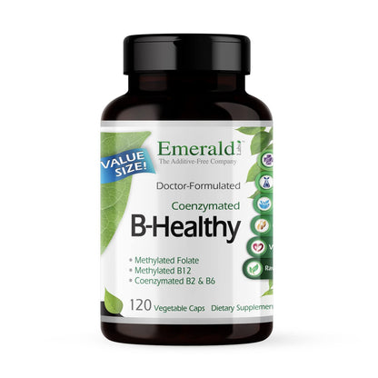 EMERALD LABS B-Healthy - Vegan Vitamin B Complex - Includes Methylated Folic Acid & Full Spectrum B Vitamins - Supports Immune, Brain & Heart Health - dailyvitalstore