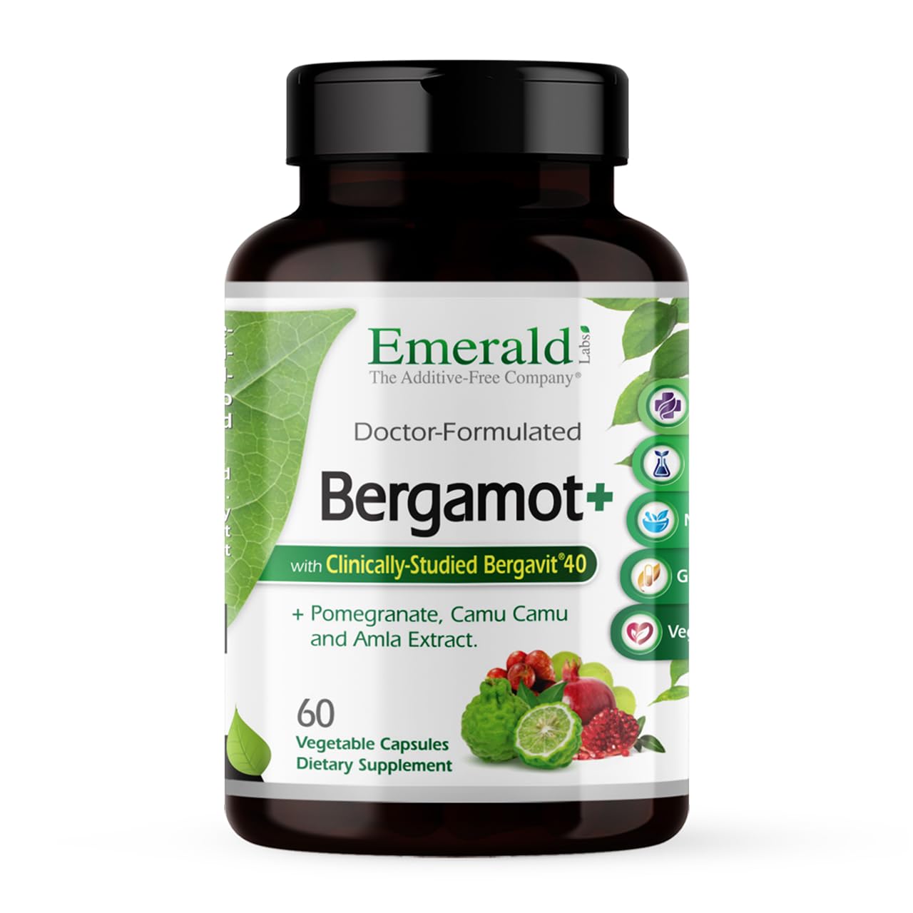 EMERALD LABS Bergamot+ - Supports Metabolism & Heart Health with Bergamot, Pomegranate, Amla & Camu Camu - Gluten-Free & Vegan - 60 Vegetable Capsules (30 Servings) - dailyvitalstore