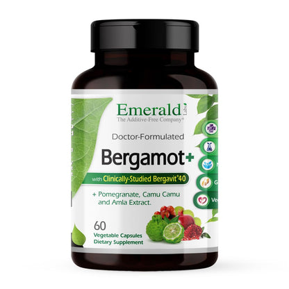 EMERALD LABS Bergamot+ - Supports Metabolism & Heart Health with Bergamot, Pomegranate, Amla & Camu Camu - Gluten-Free & Vegan - 60 Vegetable Capsules (30 Servings) - dailyvitalstore