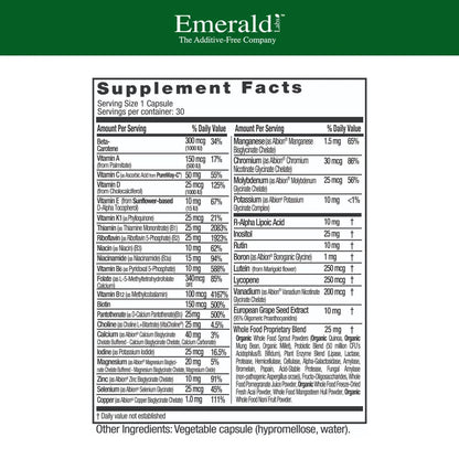 EMERALD LABS Complete 1-Daily Multi - Complete Multivitamin for Men & Women with Vitamin C, Methylated Folate, Whole-Food Blend - dailyvitalstore