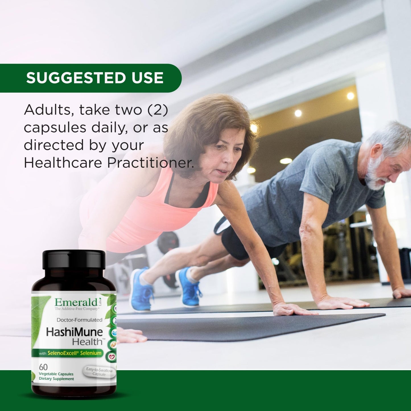 Emerald Labs HashiMune Health - Vegan Thyroid & Immune Support Supplement - Includes SelenoExcell Selenium & Myo-Inositol - 60 Vegetable Capsules (30-Day Supply) - dailyvitalstore