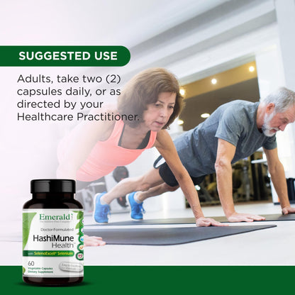 Emerald Labs HashiMune Health - Vegan Thyroid & Immune Support Supplement - Includes SelenoExcell Selenium & Myo-Inositol - 60 Vegetable Capsules (30-Day Supply) - dailyvitalstore