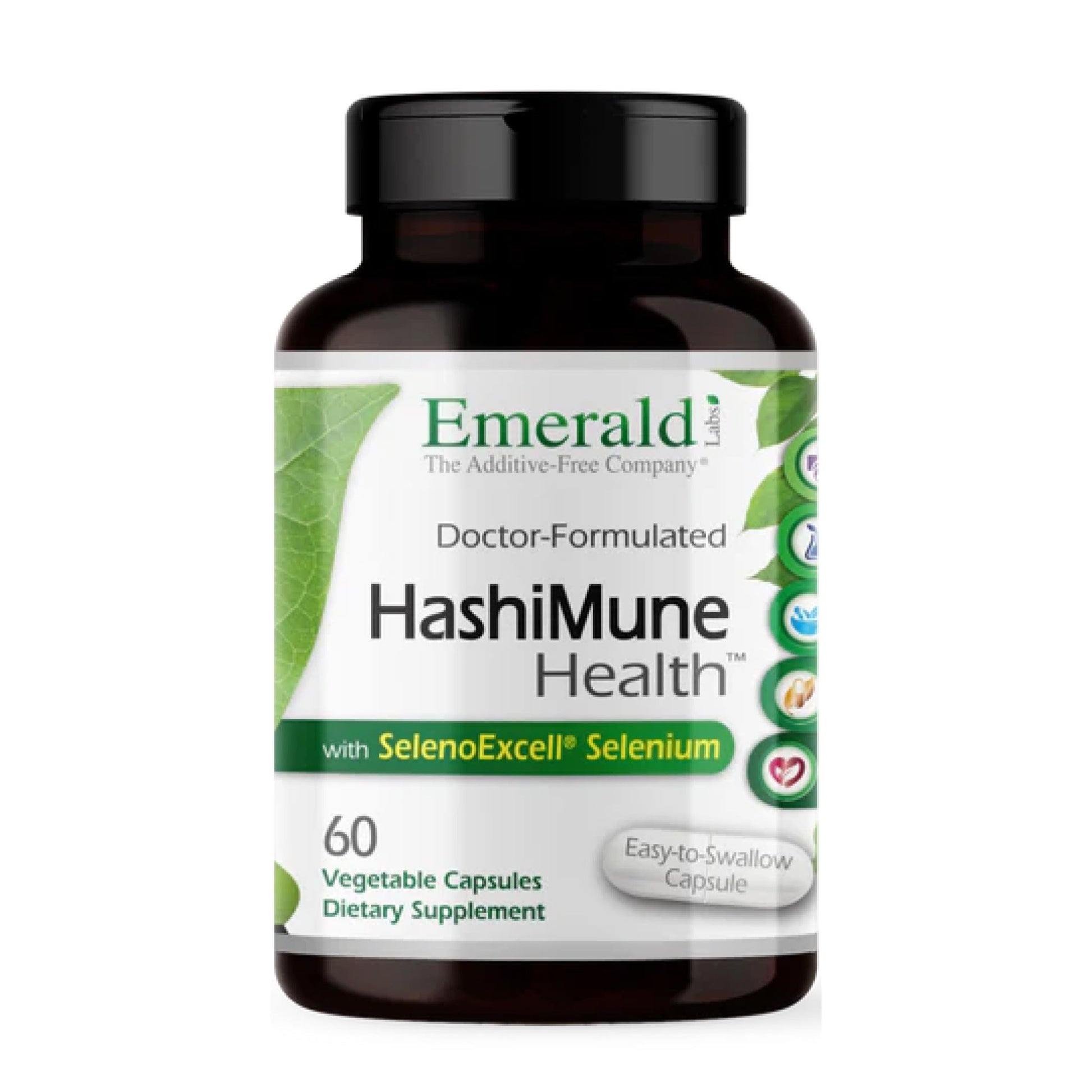 Emerald Labs HashiMune Health - Vegan Thyroid & Immune Support Supplement - Includes SelenoExcell Selenium & Myo-Inositol - 60 Vegetable Capsules (30-Day Supply) - dailyvitalstore