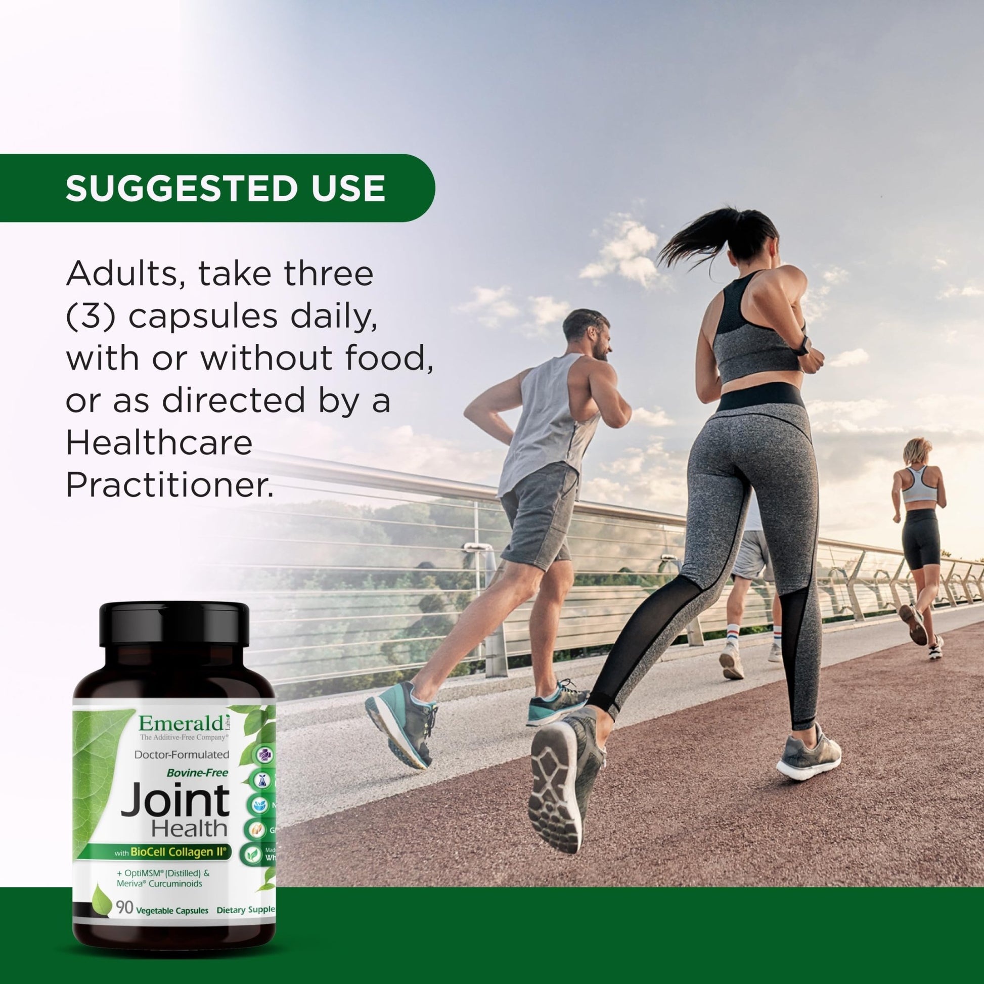 EMERALD LABS Joint Health - Biocell II Collagen, OptiMSM, Glucosamine, Meriva Turmeric Curcuminoids & More - Joint Health, Mobility & Flexibility Support* - 90 Vegetable Capsules (30-Day Supply) - dailyvitalstore