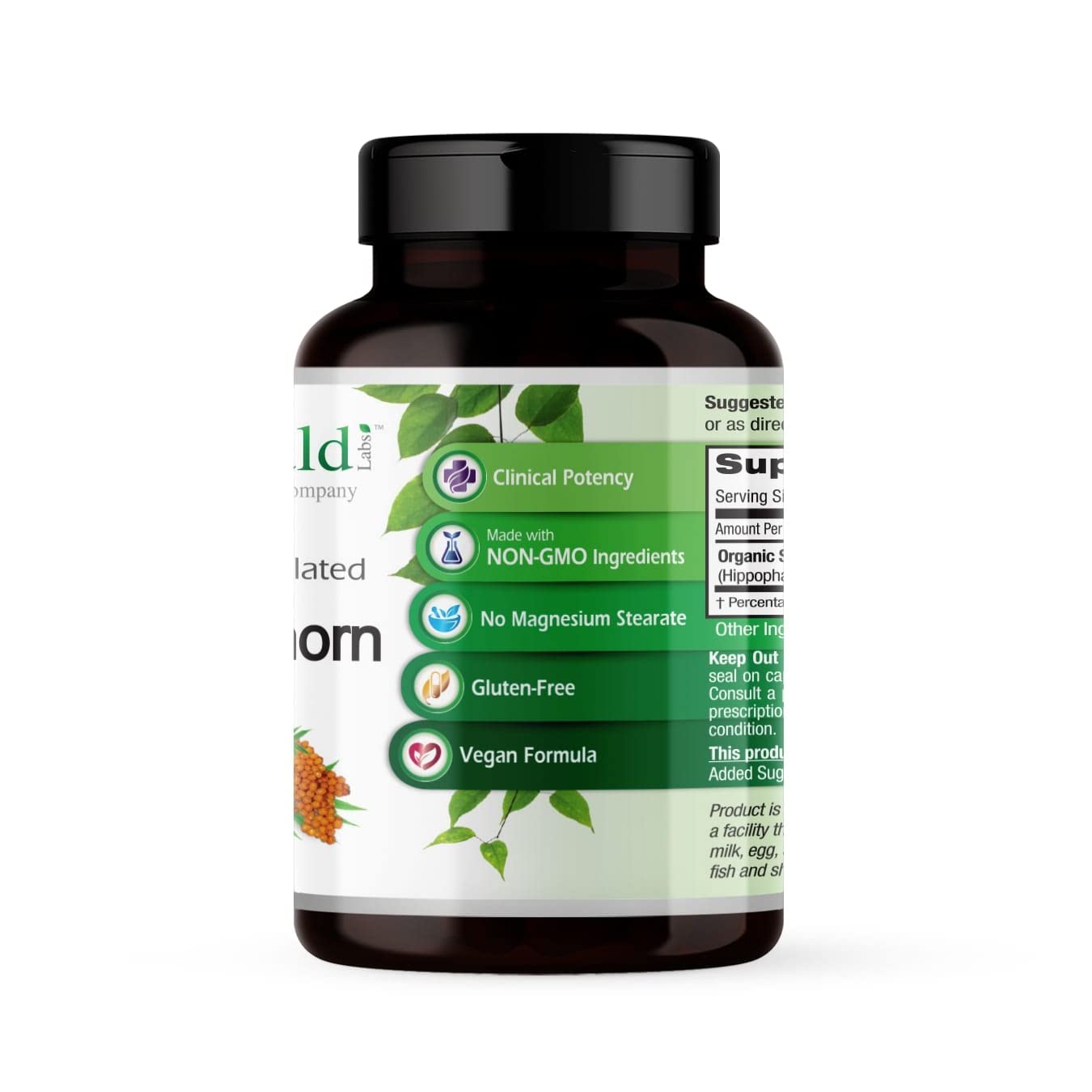 EMERALD LABS Sea Buckthorn - Dietary Supplement with Vitamins C, E & Omega 7 - Supports Adrenal, Energy, Skin & Immune Health - 60 Vegetable Capsules (30-Day Supply) - dailyvitalstore