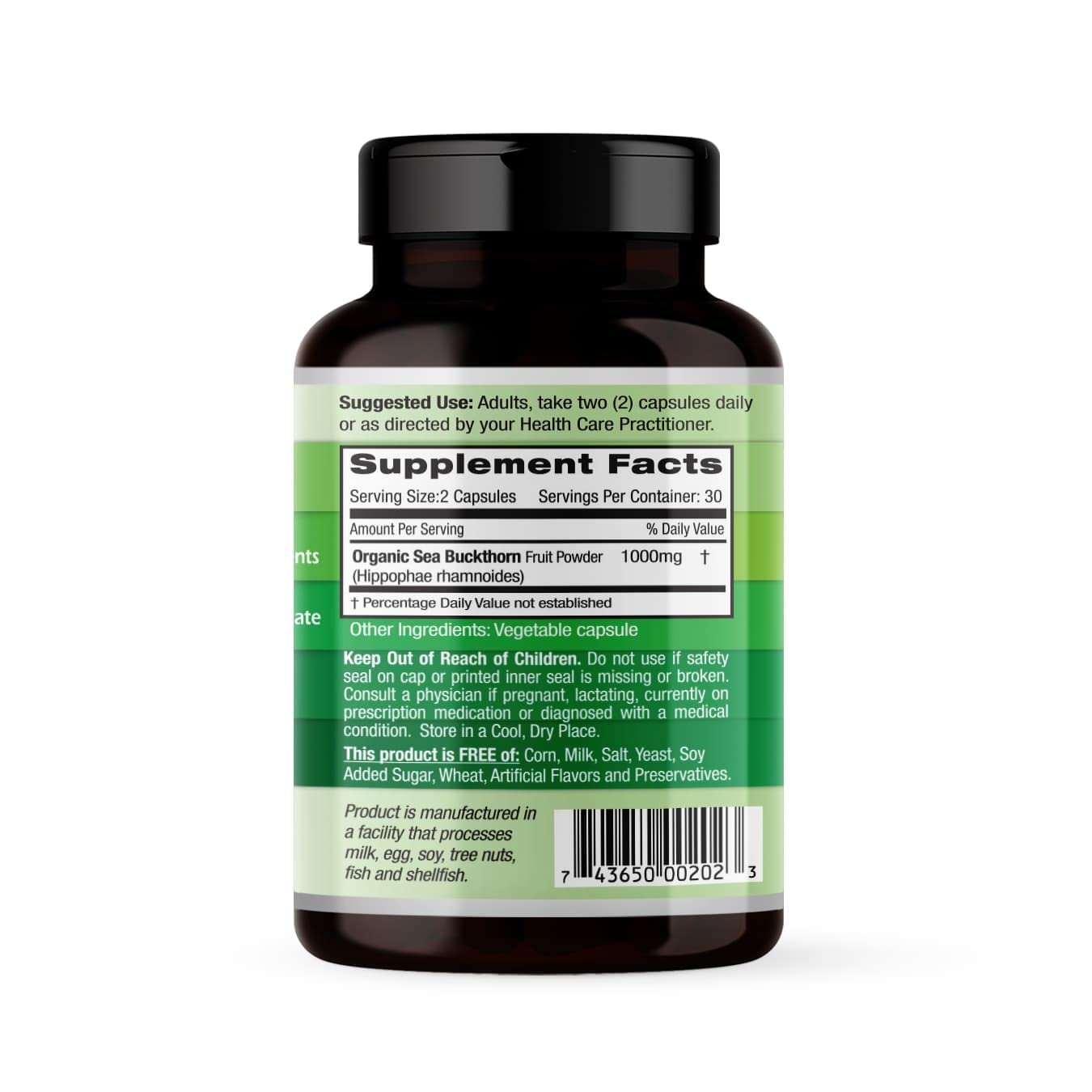 EMERALD LABS Sea Buckthorn - Dietary Supplement with Vitamins C, E & Omega 7 - Supports Adrenal, Energy, Skin & Immune Health - 60 Vegetable Capsules (30-Day Supply) - dailyvitalstore