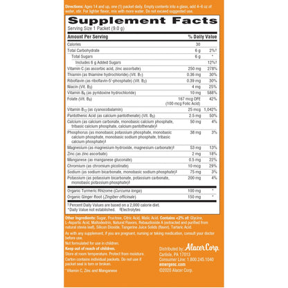 Emergen-C Citrus-Ginger Fizzy Drink Mix, Turmeric and Ginger, Immune Support, Natural Flavors - dailyvitalstore