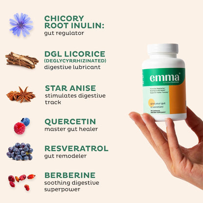 Emma Gut Health Relief Supplement, Doctor Endorsed Formula for Women & Men, Leaky Gut & Digestive Support for Constipation, Bloating & Gas Relief - dailyvitalstore