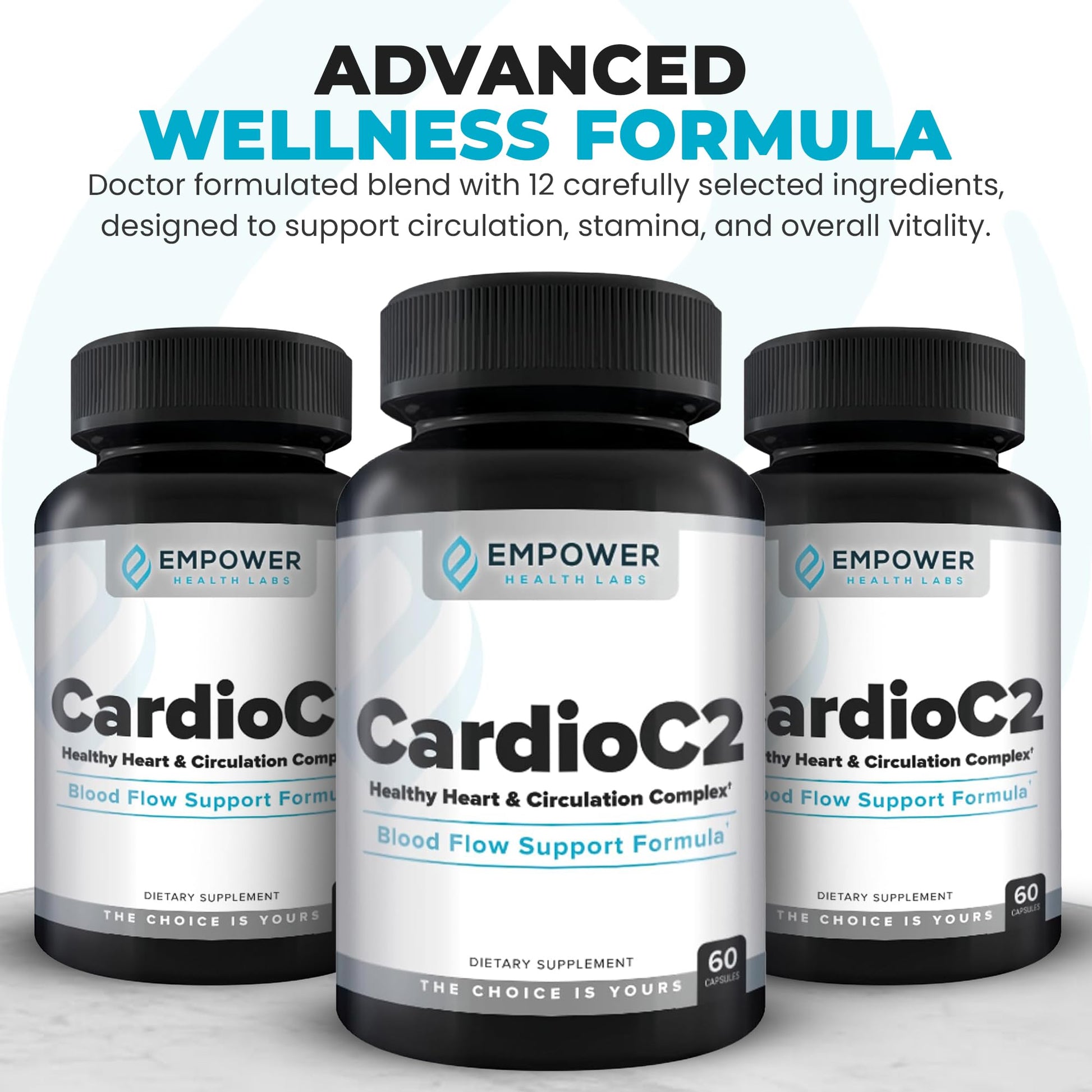 Empower Health Labs CardioC2 Circulation & Energy Support – Doctor-Formulated Blend with Beet Root, Black Garlic, Hawthorn & CoQ10 – Supports Healthy Blood Flow, Energy & Clarity – 60 Capsules - dailyvitalstore