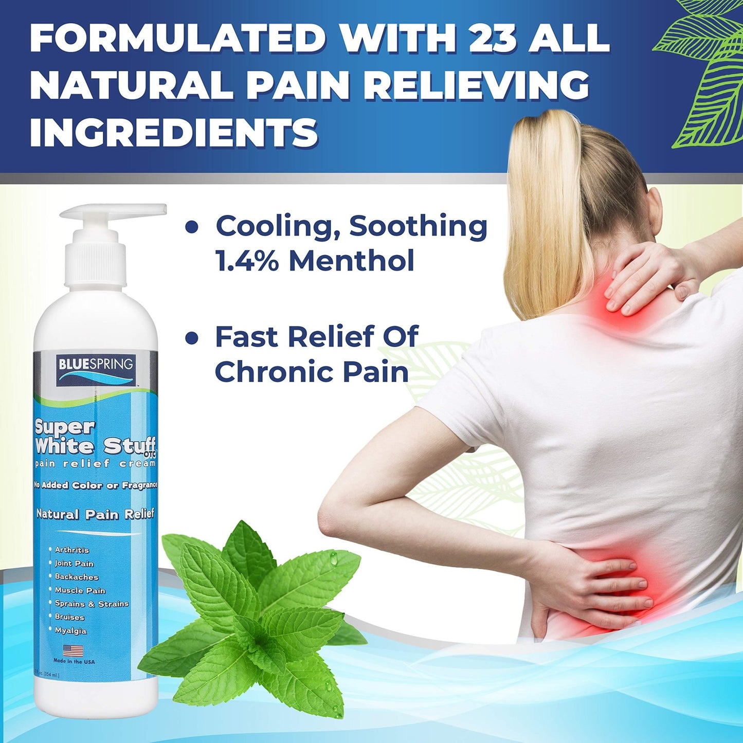 Emu Therapy Super White Stuff OTC 12-oz. Pump Bottle - Natural, Made in USA, Paraben-Free, Works in As Little As 5 Minutes for Joint/Muscle Pain, Backaches, Sprains/Strains, Bruises & More - dailyvitalstore
