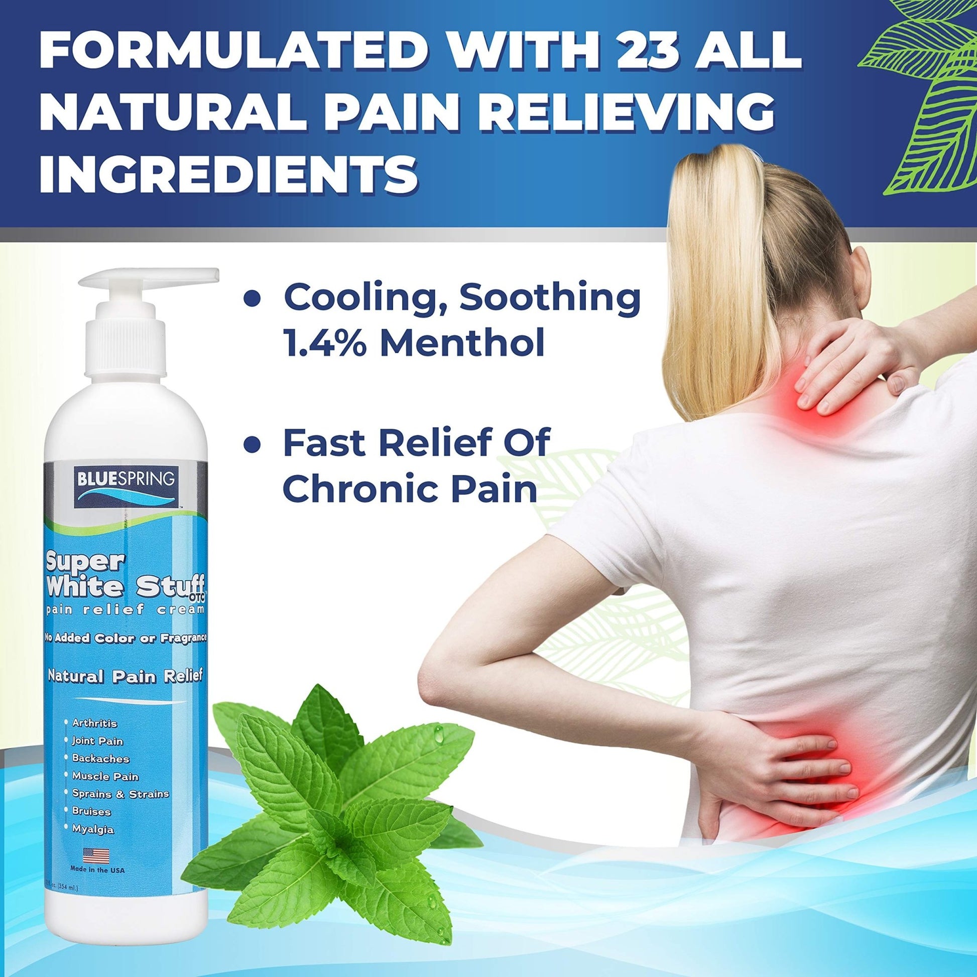 Emu Therapy Super White Stuff OTC 12-oz. Pump Bottle - Natural, Made in USA, Paraben-Free, Works in As Little As 5 Minutes for Joint/Muscle Pain, Backaches, Sprains/Strains, Bruises & More - dailyvitalstore