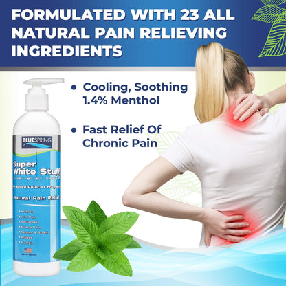 Emu Therapy Super White Stuff OTC 12-oz. Pump Bottle - Natural, Made in USA, Paraben-Free, Works in As Little As 5 Minutes for Joint/Muscle Pain, Backaches, Sprains/Strains, Bruises & More - dailyvitalstore