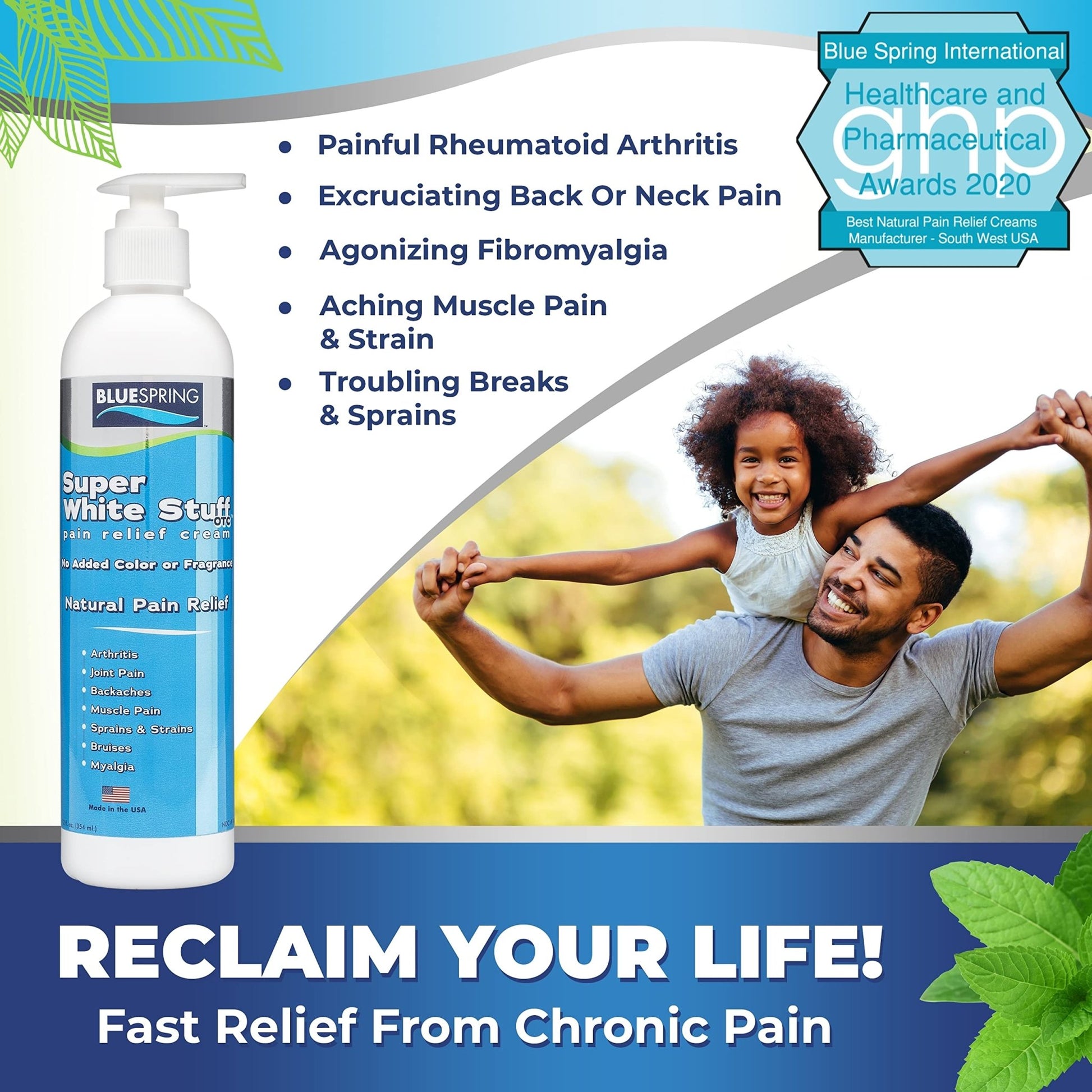Emu Therapy Super White Stuff OTC 12-oz. Pump Bottle - Natural, Made in USA, Paraben-Free, Works in As Little As 5 Minutes for Joint/Muscle Pain, Backaches, Sprains/Strains, Bruises & More - dailyvitalstore