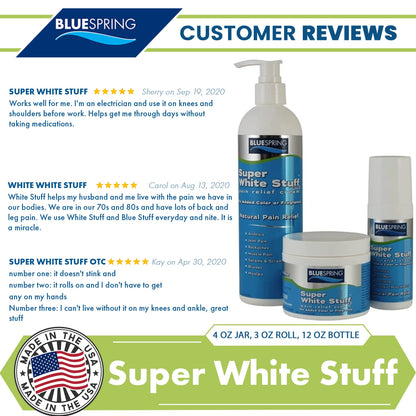 Emu Therapy Super White Stuff OTC 12-oz. Pump Bottle - Natural, Made in USA, Paraben-Free, Works in As Little As 5 Minutes for Joint/Muscle Pain, Backaches, Sprains/Strains, Bruises & More - dailyvitalstore
