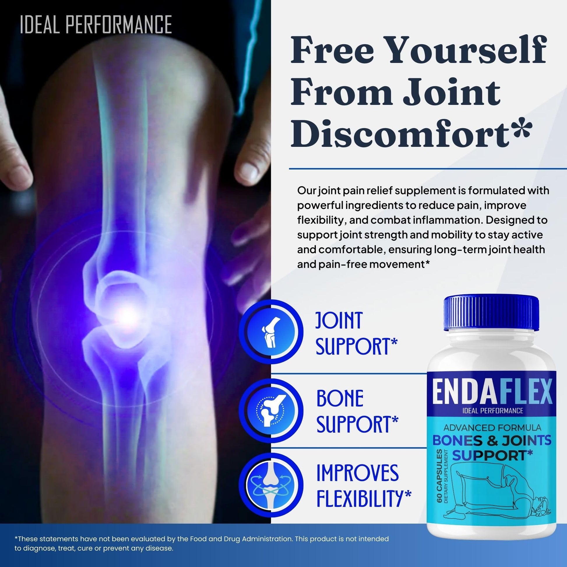 Endaflex Capsules, Advanced Joint Support Supplement Pills for Mobility and Comfort - Maximum Strength, Official Enda Flex Joint Support All Natural Formula, Premium Enda-Flex Reviews (2 Pack) - dailyvitalstore