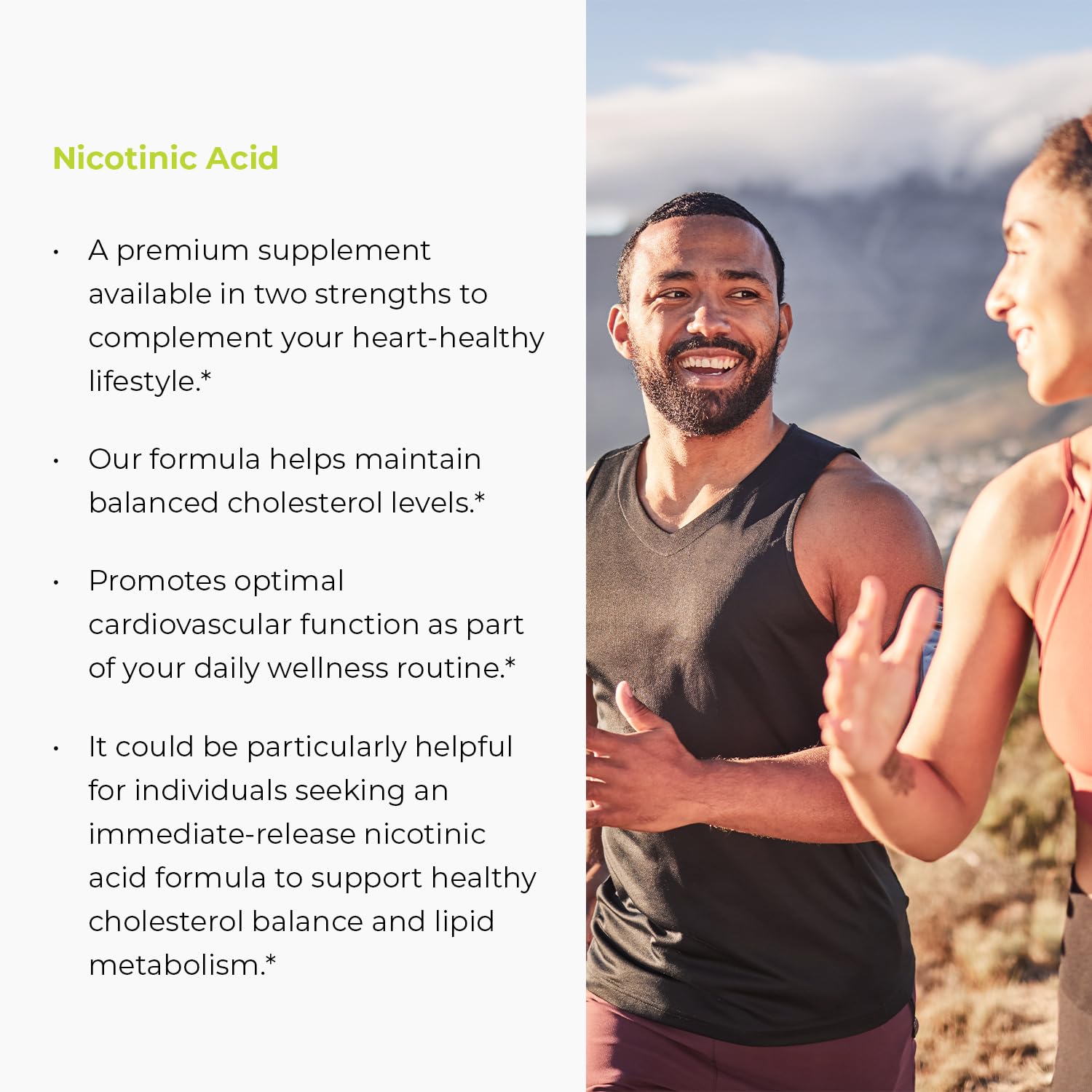 Endur Plain Niacin (Nicotinic Acid), Heart Health & Healthy Cholesterol Balance Supplement, Immediate-Release Formula, Gluten Free, - dailyvitalstore