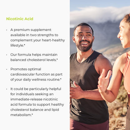 Endur Plain Niacin (Nicotinic Acid), Heart Health & Healthy Cholesterol Balance Supplement, Immediate-Release Formula, Gluten Free, - dailyvitalstore